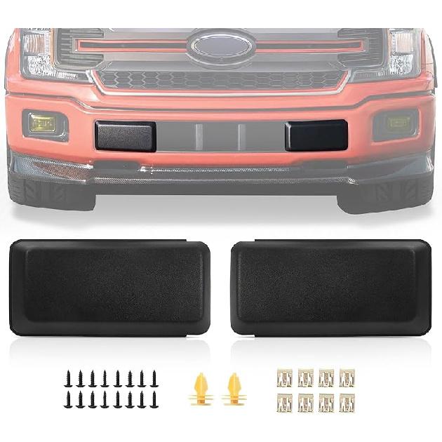 2Pcs F150 Front Bumper Guards Pads Cover Ert Cap Compatible With Ford F-150 2018   Replace# JL3Z17E810AB For Front Left Driver & Right Passenger Side