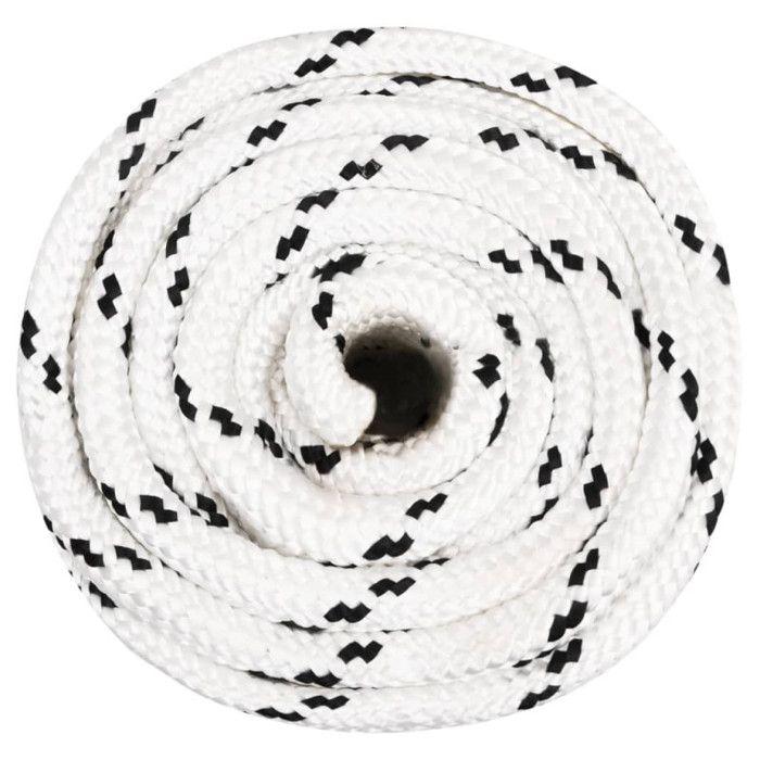 152783 vidaXL Braided Boat Rope White 16 Mmx25 M Polyester
