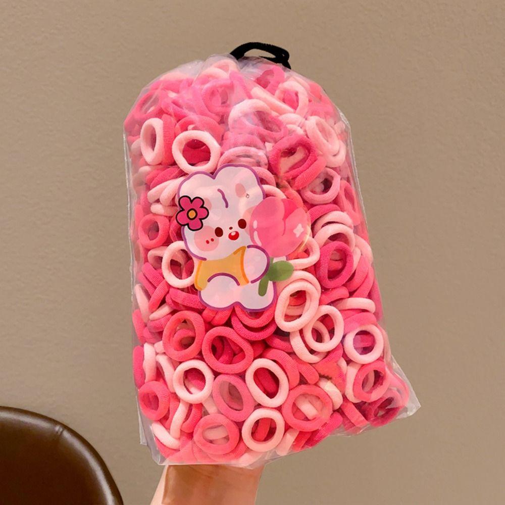 100 шт. Милый детский мини-комплект для волос, коричневый, черный, конфетного цвета, веревка для волос, аксессуар для волос для девочек