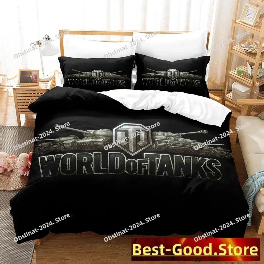 Комплект постельного белья Game World Of Tanks Single Twin Full Queen King Size Bed Set Adult Kid Bedroom Duvetcover Sets Anime Bed