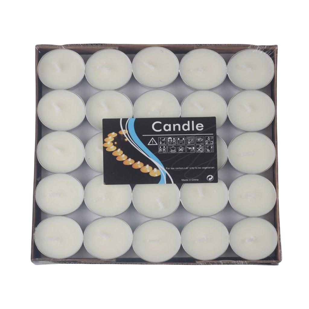 50Pcs Mini Tealight Candles Durable 1.5 Hours Burning Time for Birthday Easter Dating