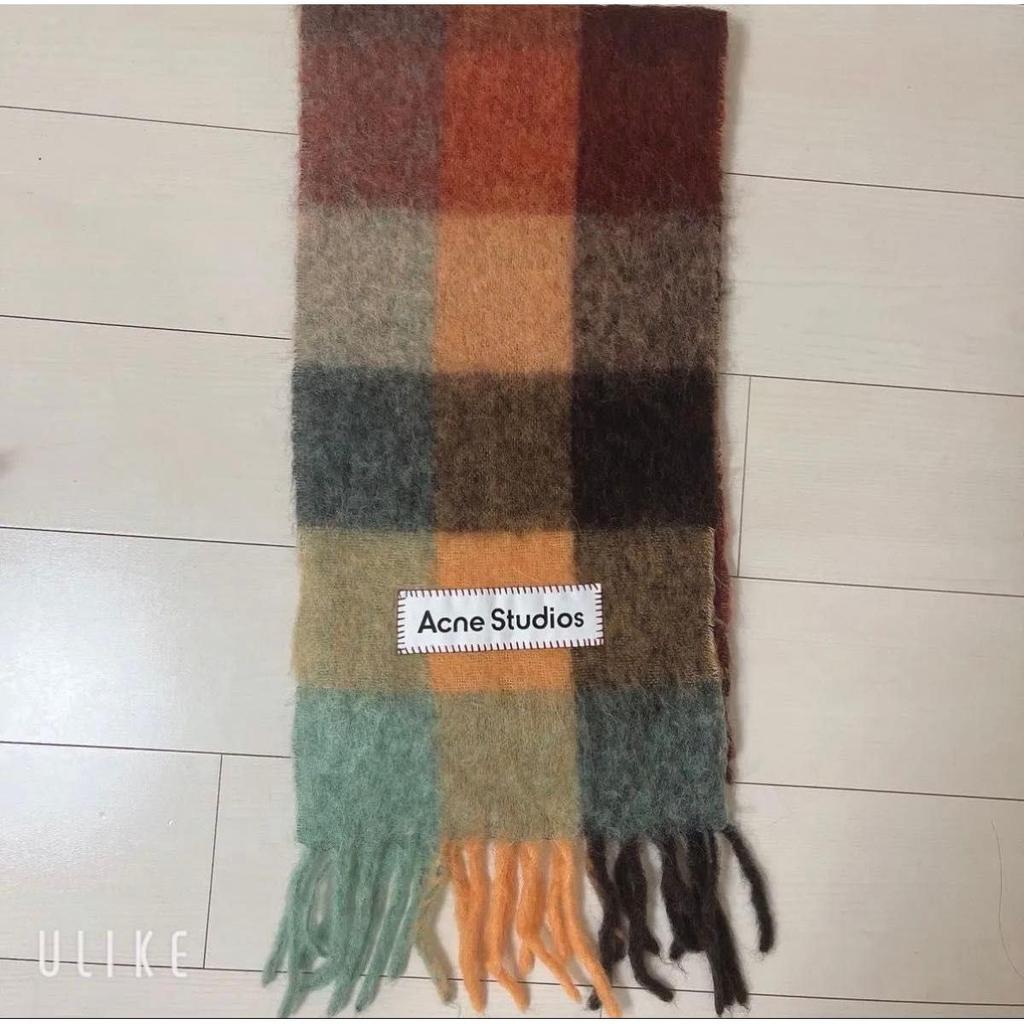 Б/у Шарф в клетку из мохера Acne Studios Acne Studios