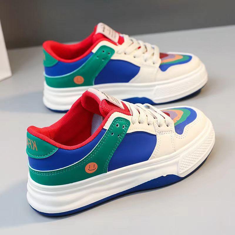 Радужные женские кроссовки с цветными блоками, новые женские дышащие туфли, оригинальные повседневные кроссовки Niche с толстой подошвой Mandarin Duck
