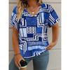 Summer Plaid Women's V-neck T-shirt Outdoor Casual Short Sleeve Tops Plaid Printed Trendy Peplum  OverSize  Women's Clothing