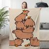 Cartoon Capibara Sofa Blankets for Winter Custom King Size Warm Bed Fleece Camping Fluffy Soft Blankets Microfiber Bedding