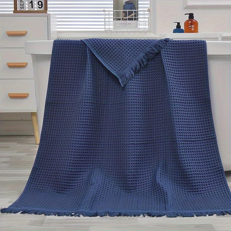 1pc of Pure Cotton Oversized Bath Towel, Soft Multi Color Tassel Beach Towel, Shawl Waffle Weave, Adult  Honeycomb Bath Towel, Blanket Nap Mat