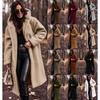 Autumn and Winter Fashion Long Solid Color Long Sleeve Stuffed Women's Coat