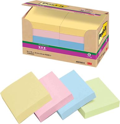 Заметки с сильным клеем Пастельные цвета 50 x 50 мм 90 листов x 10 книг Post-It 6501SS-K