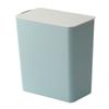 Mini Trash Can Desktop Countertop Garbage Bin Plastic Kitchen Waste Basket with Lid Light Blue