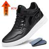 New Style Men Casual Shoes With Hidden Insole Height Increase 6/8/10CM Men Made of Cowhide Trendy Fashionable White Canvas Shoes