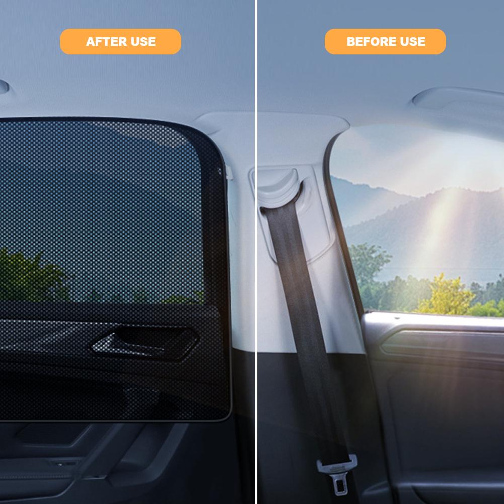 Dual Layer Magnetic Car Sunshades Sun UV Protection for Side Windows Heat Blocking Mesh Sunshade Curtain