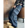 Американские джинсы High Street мужские осенние трендовые брендовые свободные широкие прямые брюки с микроклешем
