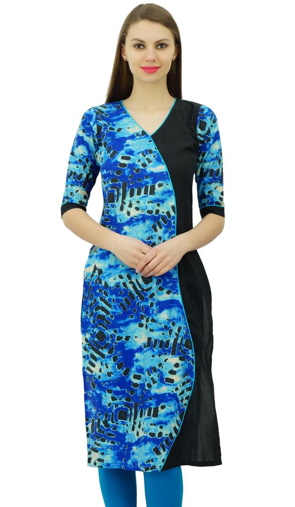 Phagun Women Cotton Tunic Ethnic Printed Kurta Kurti Casual Indian Clothing