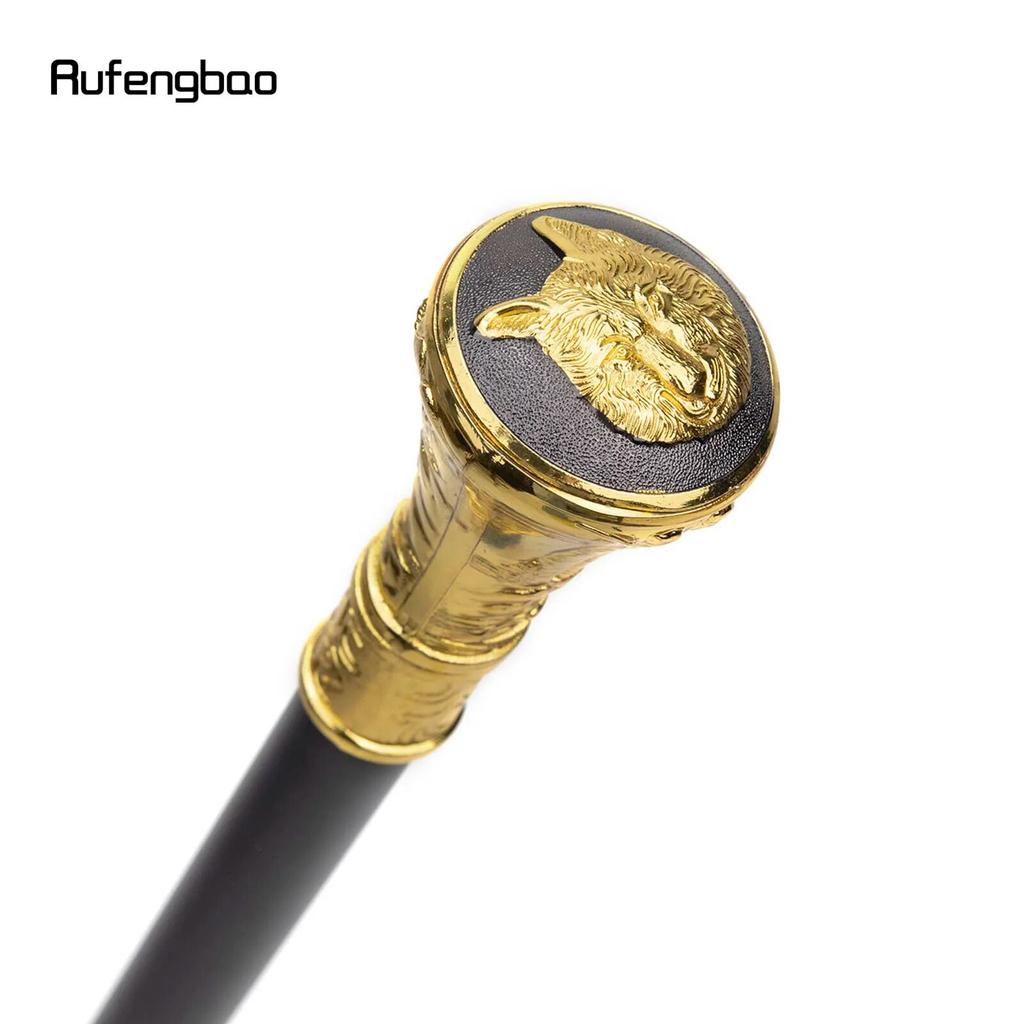 Роскошная золотая трость с головой волка, рельефная трость, модная декоративная трость, элегантная ручка для косплея, джентльмен, 93 см