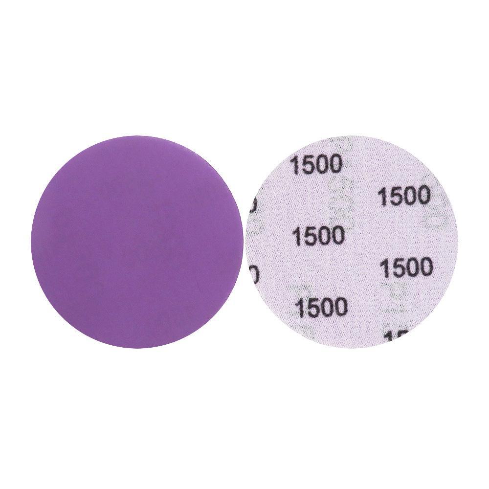 3" 75 мм фиолетовая самоклеящаяся флокированная наждачная бумага для полировки автомобильной краски