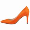 Classic Womens Sexy Large Pumps Pointed Toe 9cm Mid High Heels Women Pumps Faux Black Red Office Party Wedding Shoes
