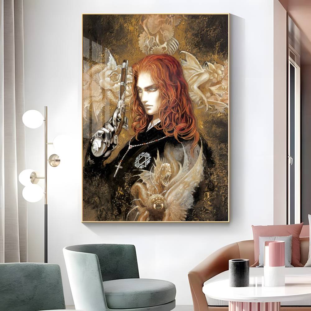 1 шт. Игровой плакат-наклейка Castlevania, водостойкая настенная art для гостиной, спальни, домашнего декора