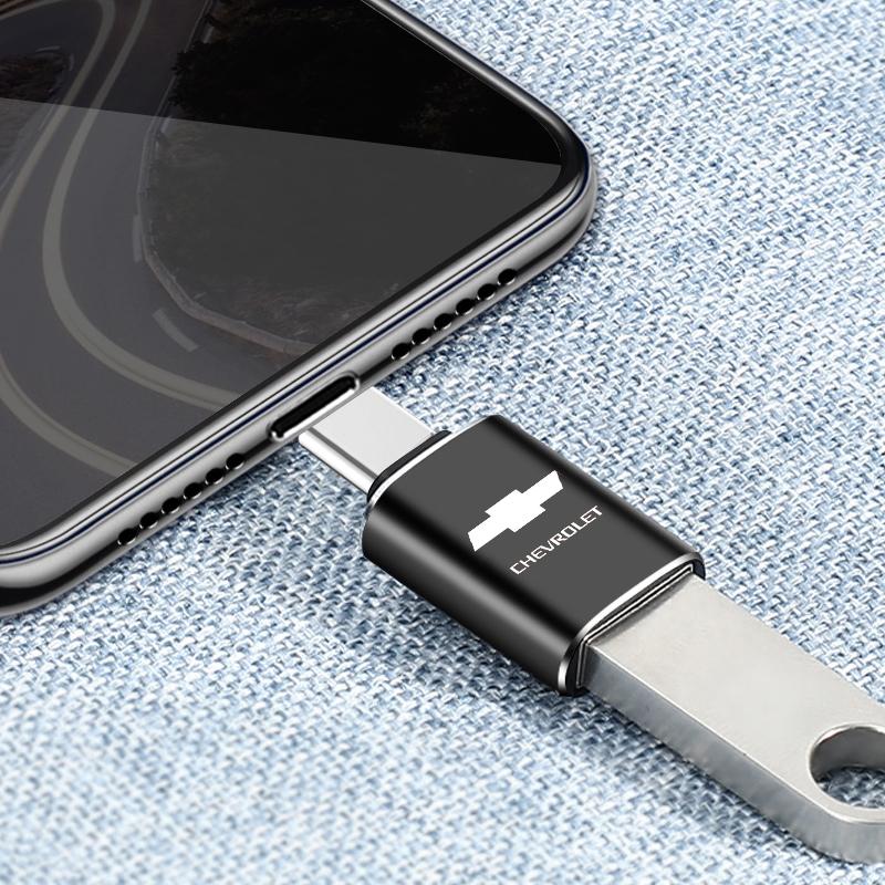 Автомобильный USB Type-C Кабель-конвертер Адаптер для зарядки Автомобильная наклейка для Chevrolet Colorado Cruze Captiva Malibu Trax Aveo Camaro Sonic Tahoe Impala Suburban
