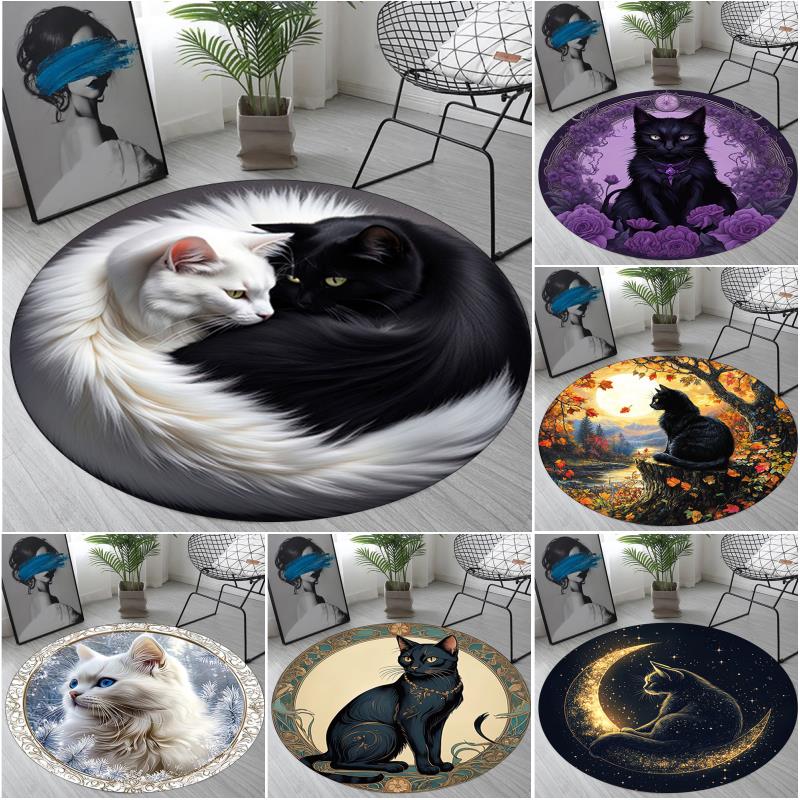 Animal Circular Rug Office Decorative Carpet For Living Room Bedroom Door Mat Floor Rug Computer Chair Area Rug