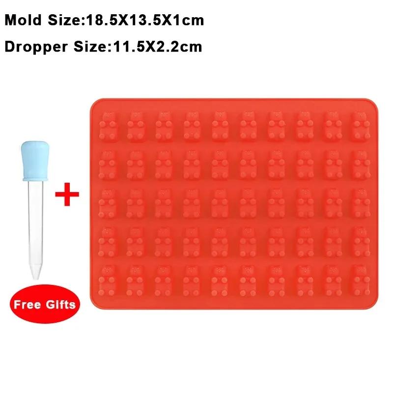 Reposteria Gummy Bears Silicone Mold Dropper Pastry Molds Creatives Bakeware Kitchen Decorating Tools Baking Styling 50Grids Bar