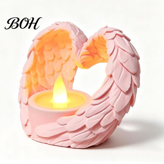 Creative Holiday Gift Ideas Angel Wings Tealight Candle Holder, Prayer Holder Memorial Gifts Housewarming for New Home Decor, Elegant Tabletop