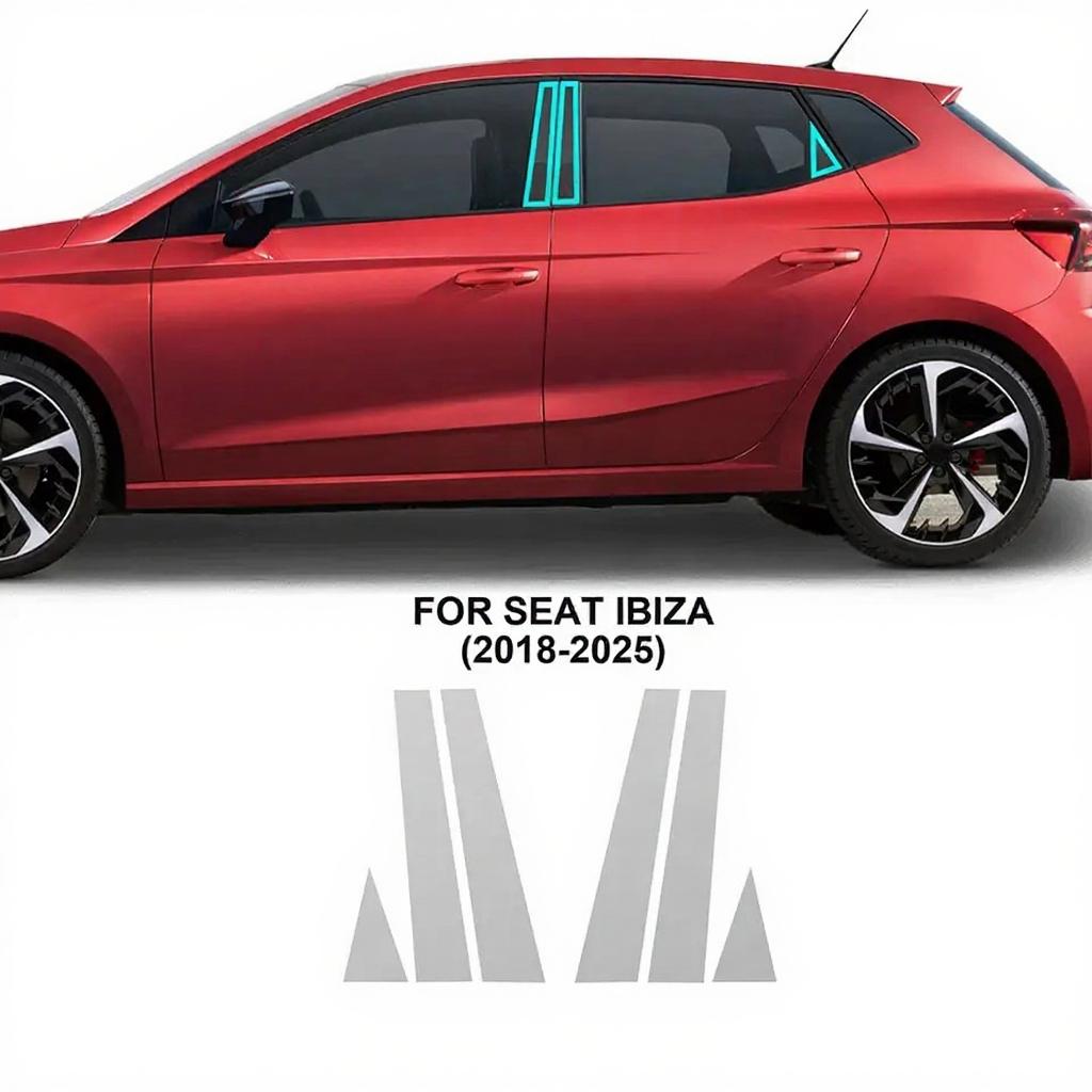 For Seat Cupra Ibiza 2018-2025 Headlight Rearview B C Pillars TPU Protection Film Anti-Scratch Protective Film Clear Sticker