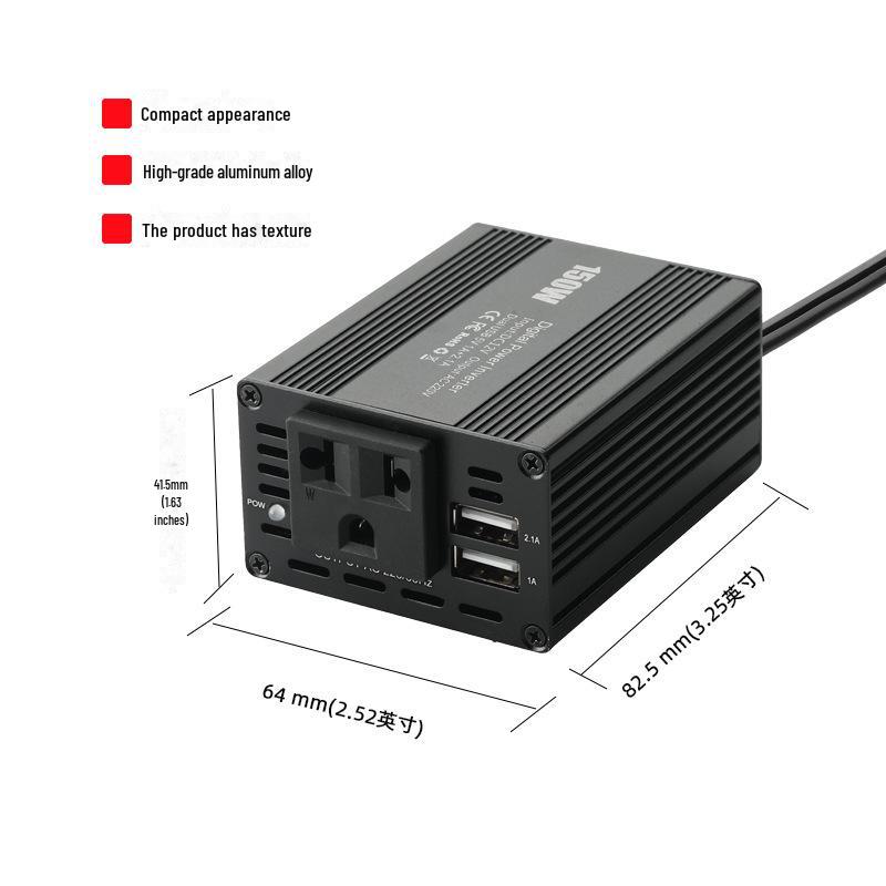 Автомобильный инвертор 12 В - 220 В 150 Вт и зарядное устройство USB 2.1A