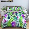 Feathers Duvet Cover Queen/King Size Boho Colorful Bird Feather Bedding Set Tropical Leaves 2/3pcs Polyester Comforter Cover