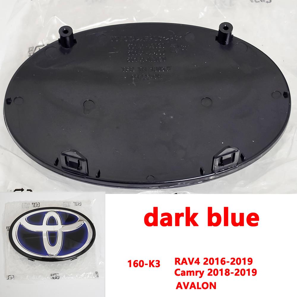 VJN4  For Toyota RAV4 Corolla Camry Land Cruiser Sienna C-HR AVALON Front Grille Hood Badge Replacement Dark Blue Hybrid Logo