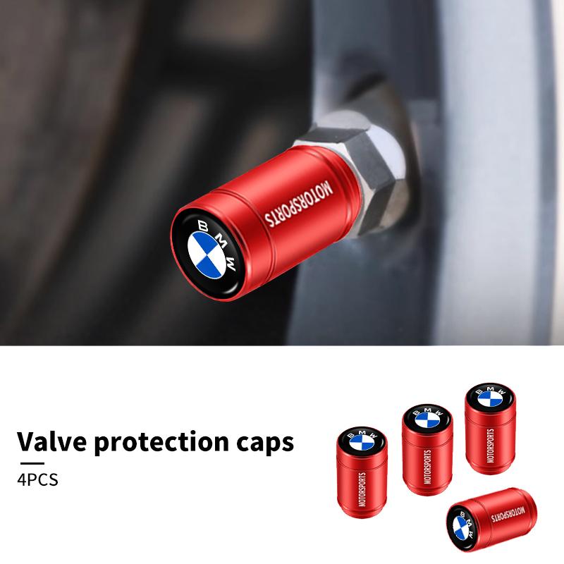 BABD1 For BMW New 4Pcs Car Wheel Tire Valve Caps Air Stem Covers Accessories For BMW E46 E90 E60 F10 E39 F30 E36 F20 E87 E90 E70 E91