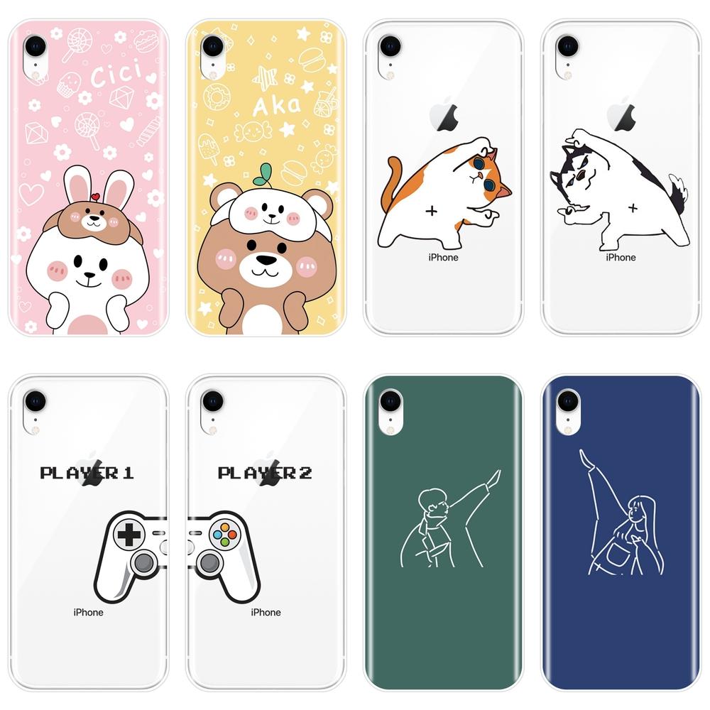 Мягкий силиконовый чехол для телефона iPhone 6 S 6S 7 8 X XR XS Max Пара Best Friend Cat задняя крышка для Apple iPhone 8 7 6S 6 S Plus