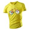 Four Seasons Adult Men'S Round Neck T-Shirt Top Casual Sports Fashion Creative Bicycle Pattern Print Youth Trend Short Sleeve
