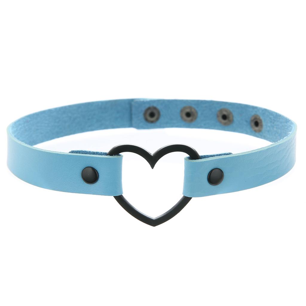 Готическое кожаное ожерелье-чокер с сердцем для женщин и девушек, регулируемое панк-ожерелье-воротник, кавайные милые украшения