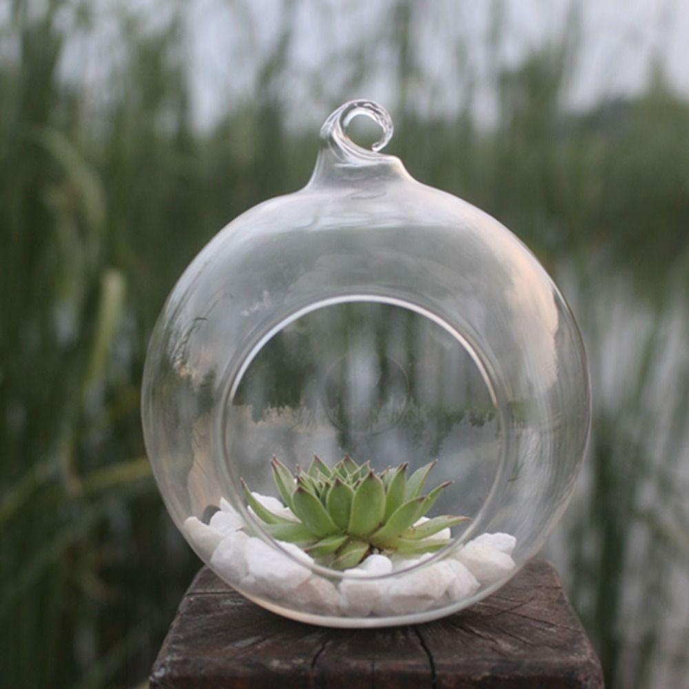 Ball Hanging Tealight Holder Transparent Glass Planter Succulents Plant Ball Container Hydroponics