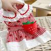 Breathable Pet Strawberry Dress Soft Pet Summer Clothes Fashion Dog Vest  Autumn