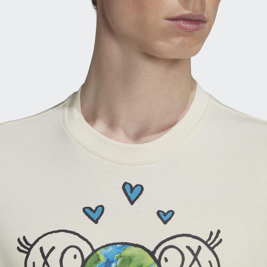 adidas Футболка мужская Originals X Andre Saraiva Clover Cartoon Print Cotton T-Shirt светло-коричневая HL9239