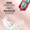 Mini & Mighty Milk Frother Wand – Powerful Handheld Coffee Frother, Battery Operated Drink Mixer – Compact Pocket Size – Detachable Whisk for