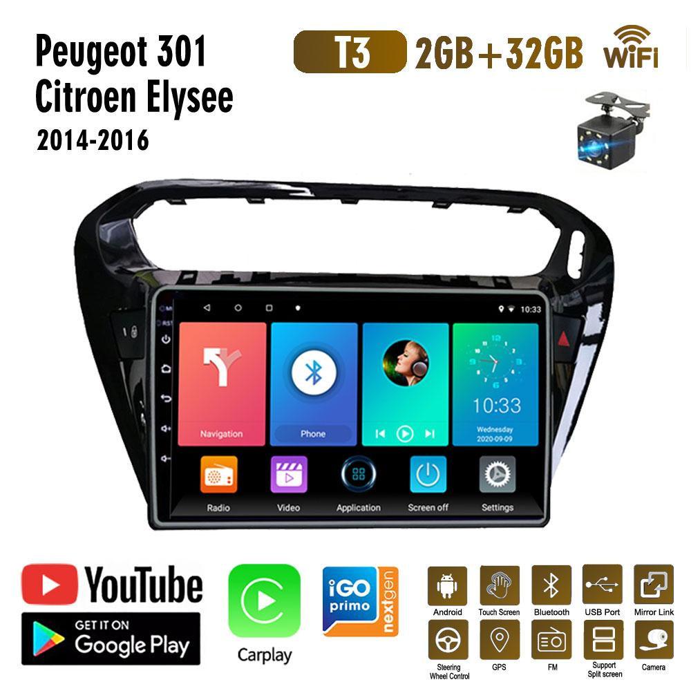 Android для Peugeot 301 для Citroen Elysee 2013-2016 2din автомобильное радио стерео мультимедийный плеер навигация Carplay WIFI 2 + 32 ГБ
