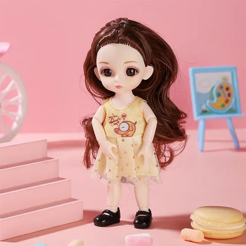 16 см 112 Милая Кукла Принцесса 13 Суставов BJD DIY Куклы Игрушки с Одеждой Обувью Подвижное Милое Лицо Детская Девочка Подарок на День Рождения для Детей