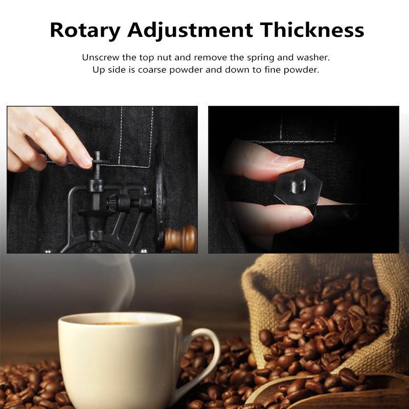 Ferris Wheel Design Vintage Manual Coffee Grinder With Ceramic Movement Retro Wooden Coffee Mill