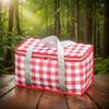 Checkered Picnic Bag Large Capacity Portable Ice Pack Bag Cold Protection Lunch Box Insulation Bag Waterproof for Camping Picnic