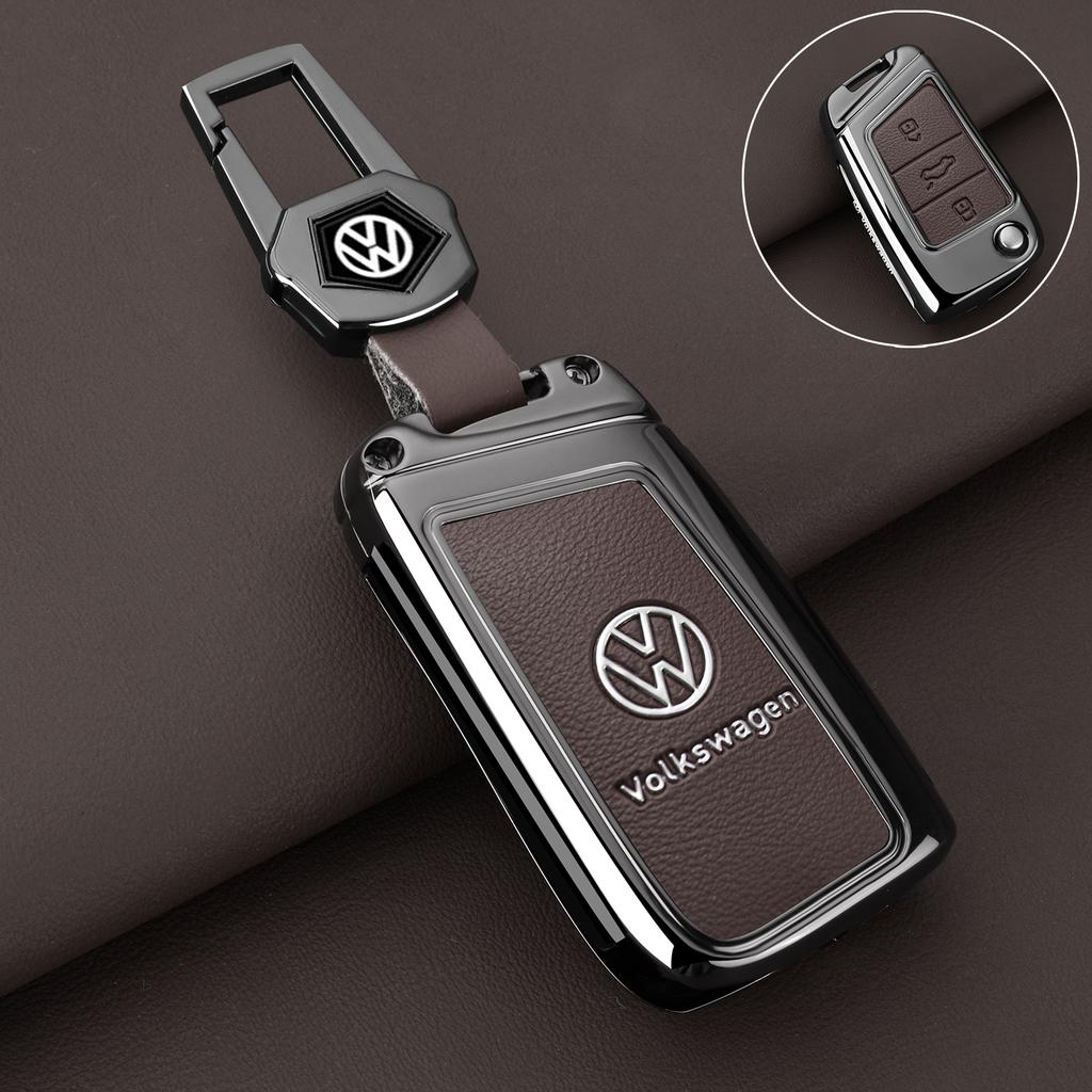 Для VW цинковый сплав Кожаный Чехол для Автомобильного Ключа Защитная Оболочка брелок для VW Volkswagen Golf 7 MK7 Tiguan MK2 T-roc T-cross Access