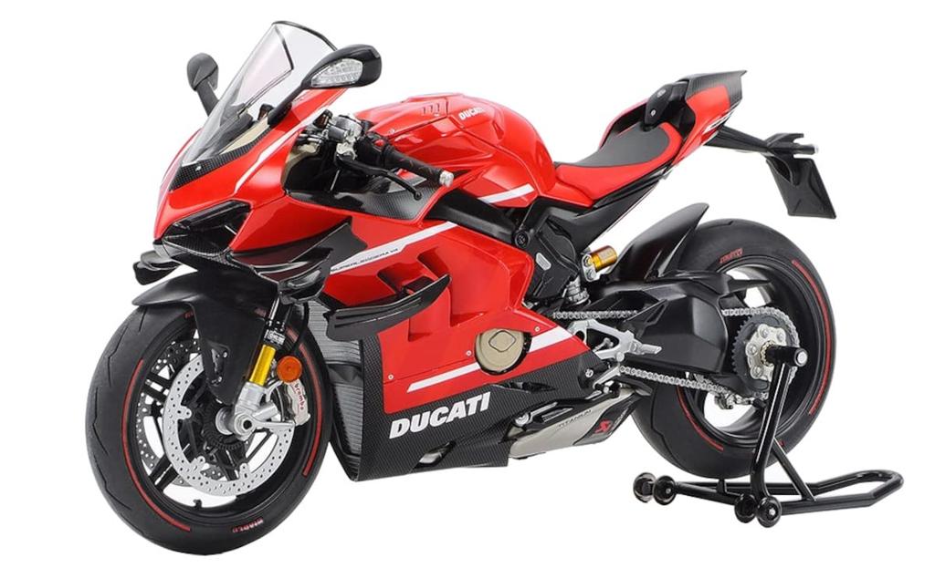 TAMIYA 1/12 Ducati Superleggera V4 Motorcycle Model Kit No.140, Plastic Scale Model 14140, Molded Color