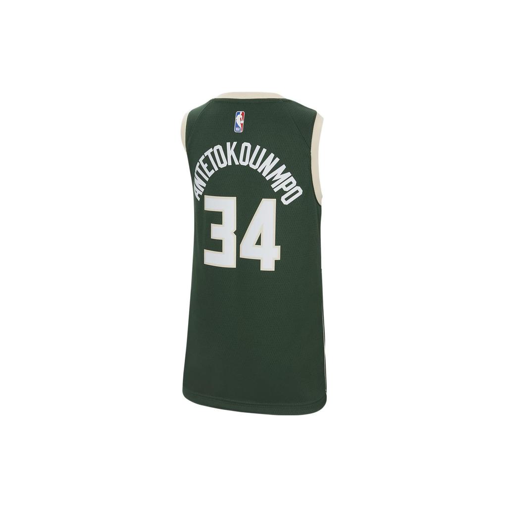 Nike Молодежный ретро баскетбольный жилет Яннис Адетокунбо #34 Milwaukee Bucks Сезон 20 Fan Edition Мужские топы Зеленый AA4539-323