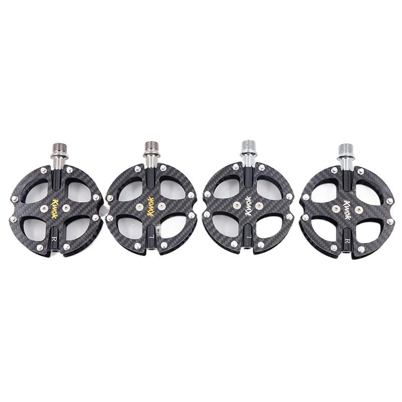 Kwok Carbon Fiber Bicycle Pedals Ultralight MTB Road 3 Bearing Pedals Titanium Alloy Axle Light Weight Bike Pedals Cycling Part