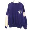 Santa Fe 90s Made In Japan Old Long Sleeve Trainer 4 Purple Navy Sweat Men's Used