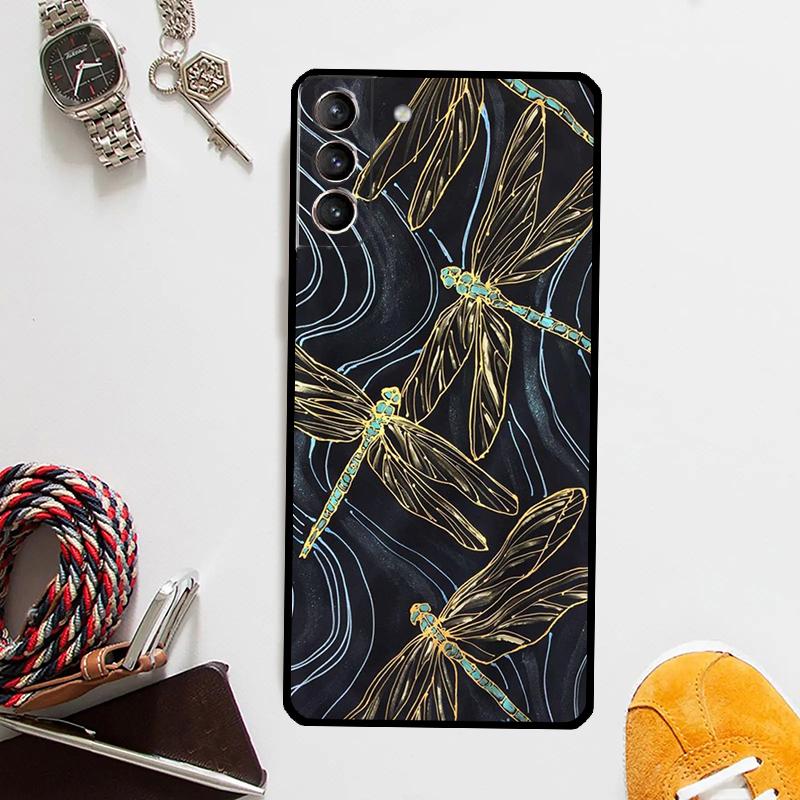 Чехол с узором «Стрекоза» для Samsung Galaxy S25 Ultra S20 S21 S22 S23 Plus S24 Ultra S9 S10 S25 FE Чехол Coque