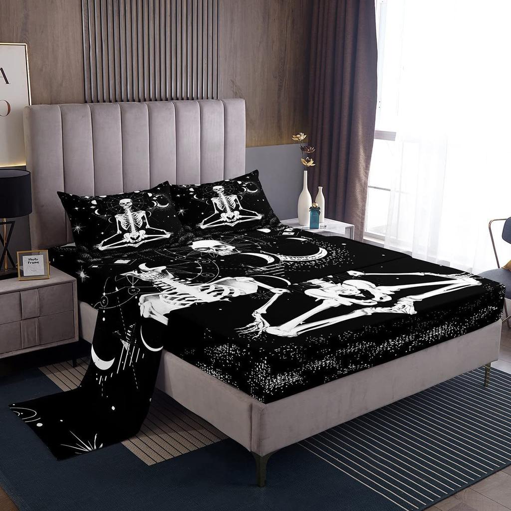 Bohemian Mushroom Pattern Bed Hat Four-Piece Bedding Set Bedroom Dormitory Bedding Decoration