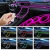 22 Режима 20 Цветов 1-5 м Автомобильная USB RGB Светодиодная Лента Салонная Атмосферная Подсветка Ручное Управление Невидимая Оптоволоконная Атмосферная Лампа