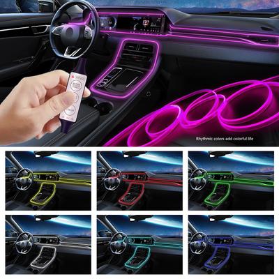 22 Режима 20 Цветов 1-5 м Автомобильная USB RGB Светодиодная Лента Салонная Атмосферная Подсветка Ручное Управление Невидимая Оптоволоконная Атмосферная Лампа